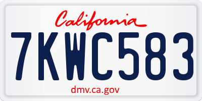 CA license plate 7KWC583