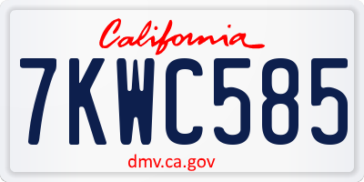 CA license plate 7KWC585