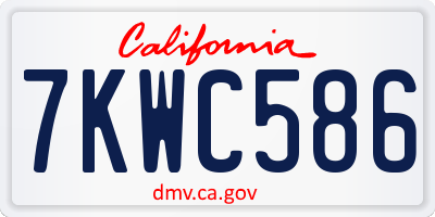 CA license plate 7KWC586