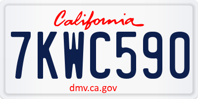CA license plate 7KWC590