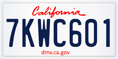 CA license plate 7KWC601