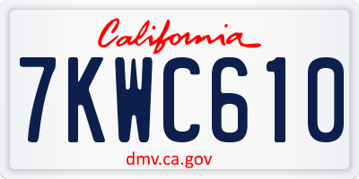 CA license plate 7KWC610