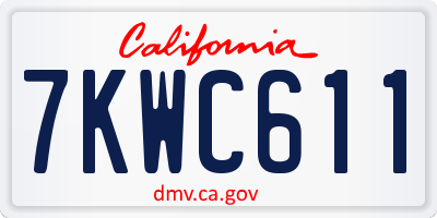 CA license plate 7KWC611