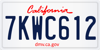 CA license plate 7KWC612