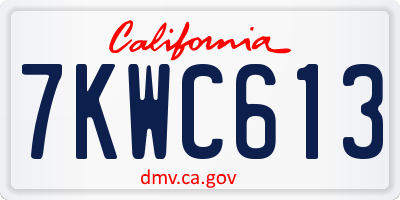 CA license plate 7KWC613