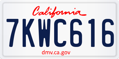 CA license plate 7KWC616