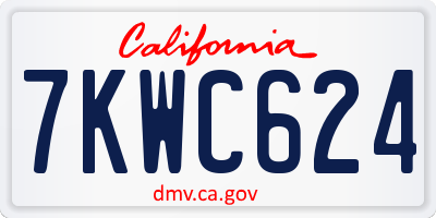 CA license plate 7KWC624