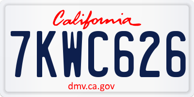 CA license plate 7KWC626