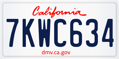 CA license plate 7KWC634