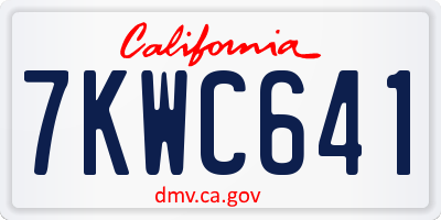 CA license plate 7KWC641