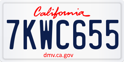 CA license plate 7KWC655