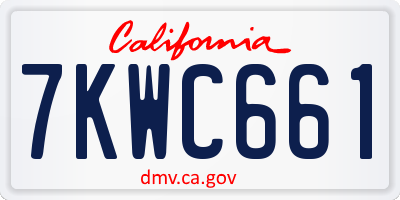 CA license plate 7KWC661