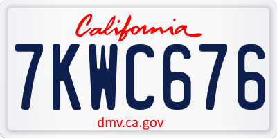 CA license plate 7KWC676