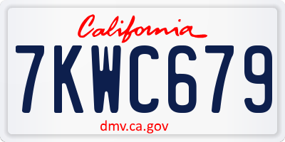 CA license plate 7KWC679