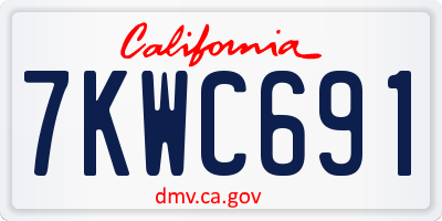CA license plate 7KWC691