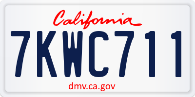 CA license plate 7KWC711