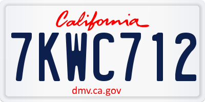 CA license plate 7KWC712