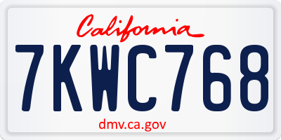 CA license plate 7KWC768