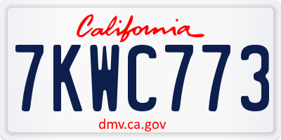 CA license plate 7KWC773