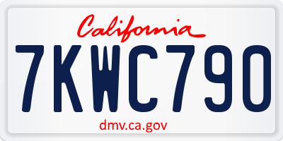 CA license plate 7KWC790