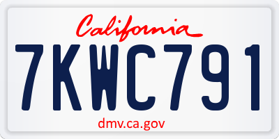 CA license plate 7KWC791