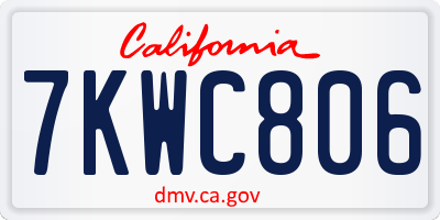 CA license plate 7KWC806