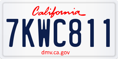 CA license plate 7KWC811