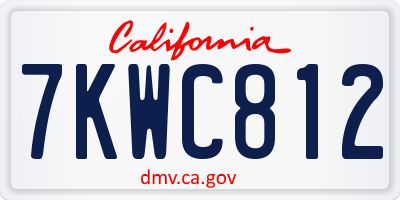 CA license plate 7KWC812