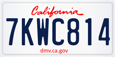 CA license plate 7KWC814