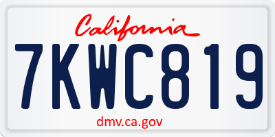 CA license plate 7KWC819
