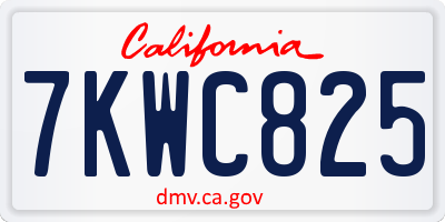 CA license plate 7KWC825