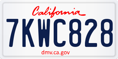 CA license plate 7KWC828