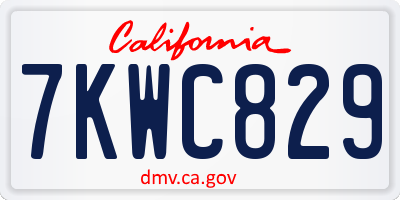 CA license plate 7KWC829