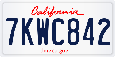 CA license plate 7KWC842