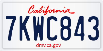 CA license plate 7KWC843