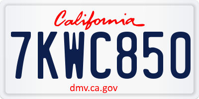 CA license plate 7KWC850
