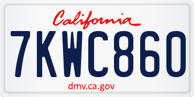 CA license plate 7KWC860