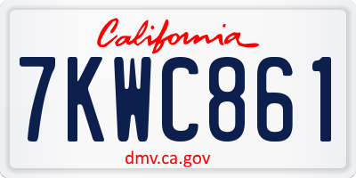 CA license plate 7KWC861