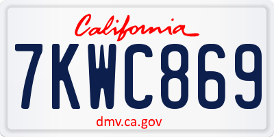 CA license plate 7KWC869