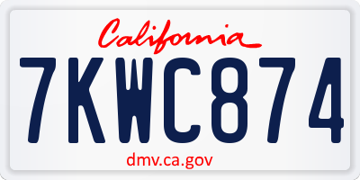 CA license plate 7KWC874