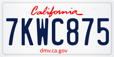 CA license plate 7KWC875