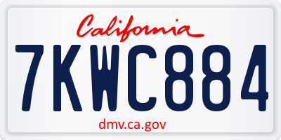 CA license plate 7KWC884