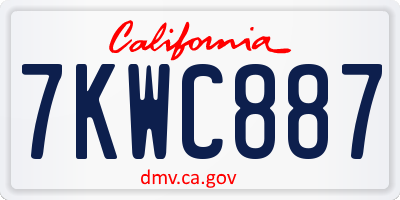 CA license plate 7KWC887