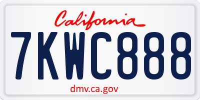 CA license plate 7KWC888
