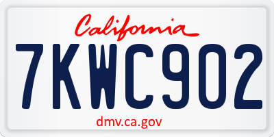 CA license plate 7KWC902