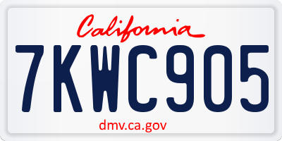 CA license plate 7KWC905
