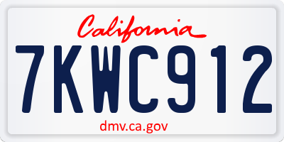 CA license plate 7KWC912