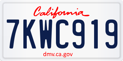 CA license plate 7KWC919