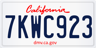 CA license plate 7KWC923