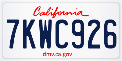 CA license plate 7KWC926